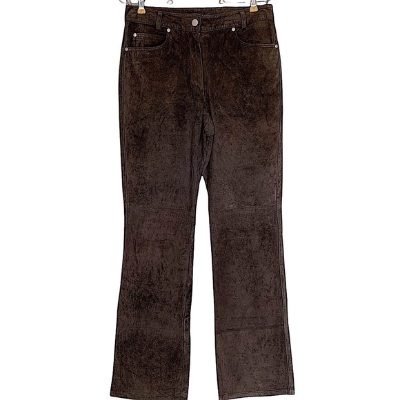 𝅺YANSI Fugel Washable Suede Jeans Brown Size 8 - Picture 1 of 9